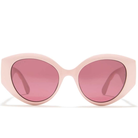 Gucci GG0809S Oversized Pink Quilted Cat Eye Sunglasses Pink Lens main image 5